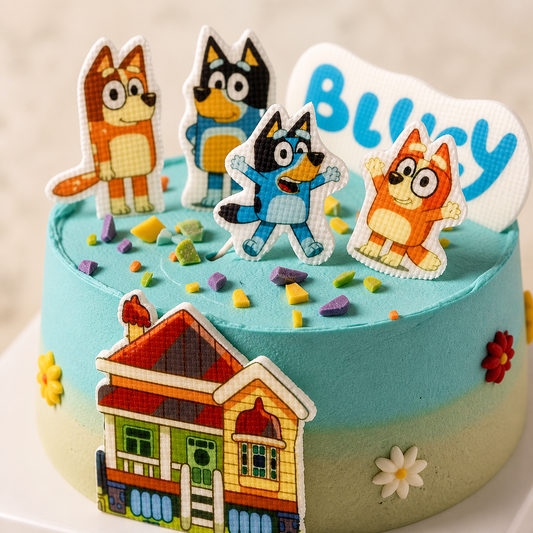 Bluey Cake cake detail close-up
