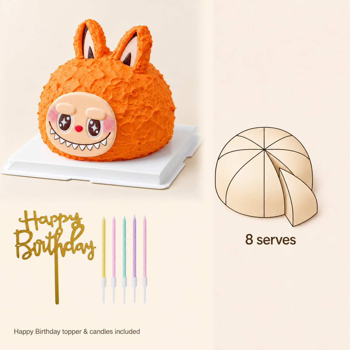 Halloween Trouble 3D Cake size and birthday guide