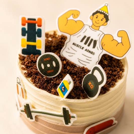 Muscle Armed Cake cake detail close-up