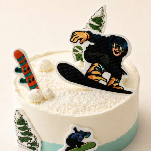 Snow-Skiing Cake cake detail close-up